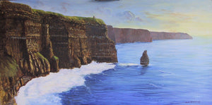 'Sunrise Cliffs of Moher' oils on canvas