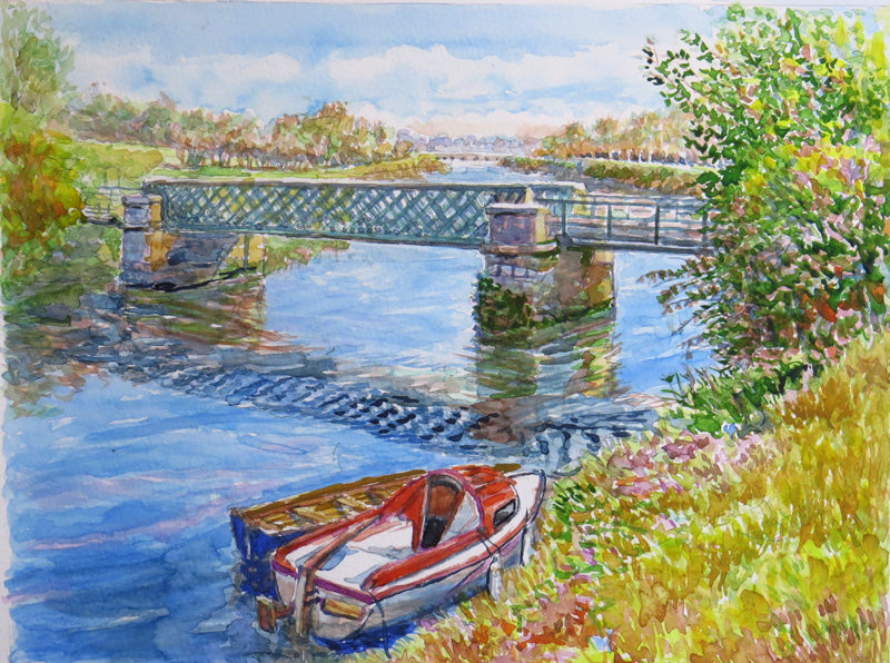 'Popes Quay Adare Co Limerick' watercolour 40 x 30cm
